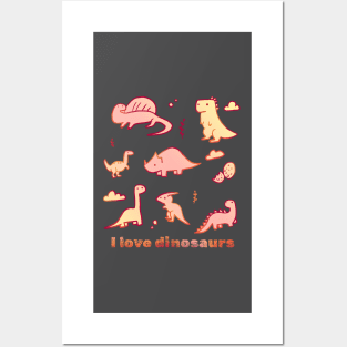 Cute dinosaur doodles I love Dinosaurs Posters and Art